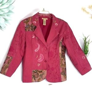 Bechamel Pink Blazer with Floral Embroidery size M